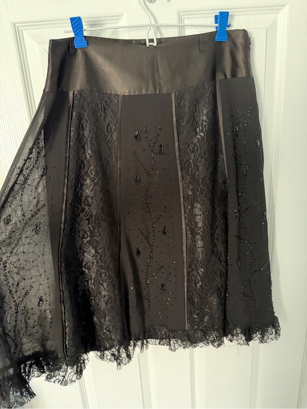 Vintage Black beaded midi skirt